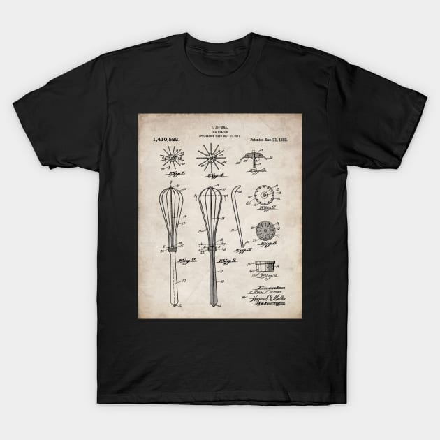 Whisk Patent - Baking Art - Antique T-Shirt by patentpress